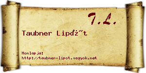 Taubner Lipót névjegykártya