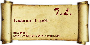 Taubner Lipót névjegykártya